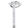 2 Carat Pear Shape Lab Grown Diamond Halo Engagement Ring In 14K White Gold Image-4