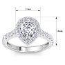 2 Carat Pear Shape Lab Grown Diamond Halo Engagement Ring In 14K White Gold Image-5