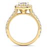 2 Carat Pear Shape Lab Grown Diamond Halo Engagement Ring In 14K Yellow Gold Image-3