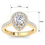 2 Carat Pear Shape Lab Grown Diamond Halo Engagement Ring In 14K Yellow Gold Image-5