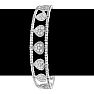 1 1/4 Carat Diamond Heart Bangle Bracelet In 14K White Gold, 7 Inches Image-6