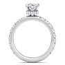 2 Carat Oval Shape Lab Grown Diamond Hidden Halo Engagement Ring In 14K White Gold Image-3