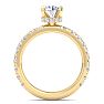 2 Carat Round Lab Grown Diamond Hidden Halo Engagement Ring In 14K Yellow Gold Image-3