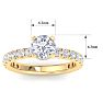 2 Carat Round Lab Grown Diamond Hidden Halo Engagement Ring In 14K Yellow Gold Image-5