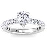 2 Carat Pear Shape Lab Grown Diamond Hidden Halo Engagement Ring In 14K White Gold Image-1