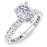 2 Carat Pear Shape Lab Grown Diamond Hidden Halo Engagement Ring In 14K White Gold Image-2