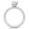 2 Carat Pear Shape Lab Grown Diamond Hidden Halo Engagement Ring In 14K White Gold Image-3