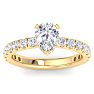 2 Carat Pear Shape Lab Grown Diamond Hidden Halo Engagement Ring In 14K Yellow Gold Image-1
