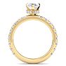 2 Carat Pear Shape Lab Grown Diamond Hidden Halo Engagement Ring In 14K Yellow Gold Image-3