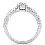 2 Carat Oval Shape Lab Grown Diamond Curved Engagement Ring In 14K White Gold Image-3
