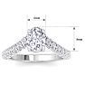 2 Carat Oval Shape Lab Grown Diamond Curved Engagement Ring In 14K White Gold Image-5