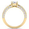 2 Carat Oval Shape Lab Grown Diamond Curved Engagement Ring In 14K Yellow Gold Image-3