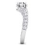 2 Carat Round Lab Grown Diamond Curved Engagement Ring In 14K White Gold Image-4