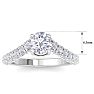 2 Carat Round Lab Grown Diamond Curved Engagement Ring In 14K White Gold Image-5