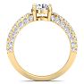 2 Carat Round Lab Grown Diamond Curved Engagement Ring In 14K Yellow Gold Image-3