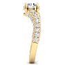 2 Carat Round Lab Grown Diamond Curved Engagement Ring In 14K Yellow Gold Image-4