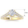 2 Carat Round Lab Grown Diamond Curved Engagement Ring In 14K Yellow Gold Image-5