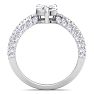 2 Carat Pear Shape Lab Grown Diamond Curved Engagement Ring In 14K White Gold Image-3