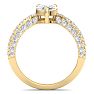 2 Carat Pear Shape Lab Grown Diamond Curved Engagement Ring In 14K Yellow Gold Image-3