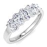 1 Carat Oval Shape Lab Grown Diamond Five Stone Engagement Ring In 14K White Gold Image-2