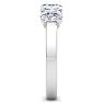 1 Carat Oval Shape Lab Grown Diamond Five Stone Engagement Ring In 14K White Gold Image-4