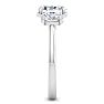 2 Carat Oval Shape Lab Grown Diamond Three Stone Engagement Ring In 14K White Gold Image-4
