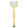 2 Carat Emerald Cut Lab Grown Diamond Three Stone Engagement Ring In 14K Yellow Gold Image-4