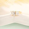 2 Carat Emerald Cut Lab Grown Diamond Three Stone Engagement Ring In 14K Yellow Gold Image-7
