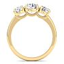 2 Carat Round Lab Grown Diamond Three Stone Engagement Ring In 14K Yellow Gold Image-3