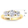 2 Carat Round Lab Grown Diamond Three Stone Engagement Ring In 14K Yellow Gold Image-5