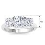 4 Carat Cushion Cut Lab Grown Diamond Three Stone Engagement Ring In 14K White Gold Image-5