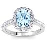 Aquamarine Rings: 2 1/4 Carat Aquamarine and Diamond Ring Image-1