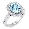 Aquamarine Rings: 2 1/4 Carat Aquamarine and Diamond Ring Image-2