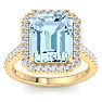 Aquamarine Rings: 3 1/4 Carat Aquamarine and Diamond Ring Image-1