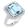 Aquamarine Rings: 6 Carat Aquamarine and Diamond Ring Image-2