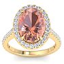 Morganite Ring: 5 3/4 Carat Morganite and Diamond Ring Image-1