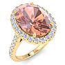 Morganite Ring: 5 3/4 Carat Morganite and Diamond Ring Image-2