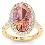 Morganite Ring: 8 1/2 Carat Morganite and Diamond Ring Image-1
