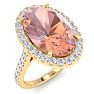 Morganite Ring: 8 1/2 Carat Morganite and Diamond Ring Image-2