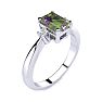 Mystic Topaz Ring: 2 1/2 Carat Octagon Shape Mystic Topaz and Diamond Ring In Sterling Silver Image-2