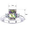 Mystic Topaz Ring: 2 1/2 Carat Octagon Shape Mystic Topaz and Diamond Ring In Sterling Silver Image-5