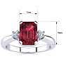 Garnet Ring: 2 1/2 Carat Octagon Shape Garnet and Diamond Ring In Sterling Silver Image-5
