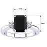 Black Onyx Ring: 2 1/2 Carat Octagon Shape Black Onyx and Diamond Ring In Sterling Silver Image-5
