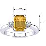 Citrine Ring: 2 1/2 Carat Octagon Shape Citrine and Diamond Ring In Sterling Silver Image-5
