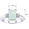 Opal Ring: 2 1/2 Carat Octagon Shape Created Opal and Diamond Ring In Sterling Silver Image-5