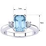 Aquamarine Ring: 2 1/2 Carat Octagon Shape Aquamarine and Diamond Ring In Sterling Silver Image-5