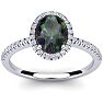 Mystic Topaz Ring: 1 1/2 Carat Oval Shape Mystic Topaz and Halo Diamond Ring In Sterling Silver Image-1