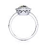 Mystic Topaz Ring: 1 1/2 Carat Oval Shape Mystic Topaz and Double Halo Diamond Ring In Sterling Silver Image-3