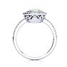 Opal Ring: 1 1/2 Carat Oval Shape Created Opal and Double Halo Diamond Ring In Sterling Silver Image-3