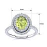 Peridot Ring: 1 1/2 Carat Oval Shape Peridot and Double Halo Diamond Ring In Sterling Silver Image-4